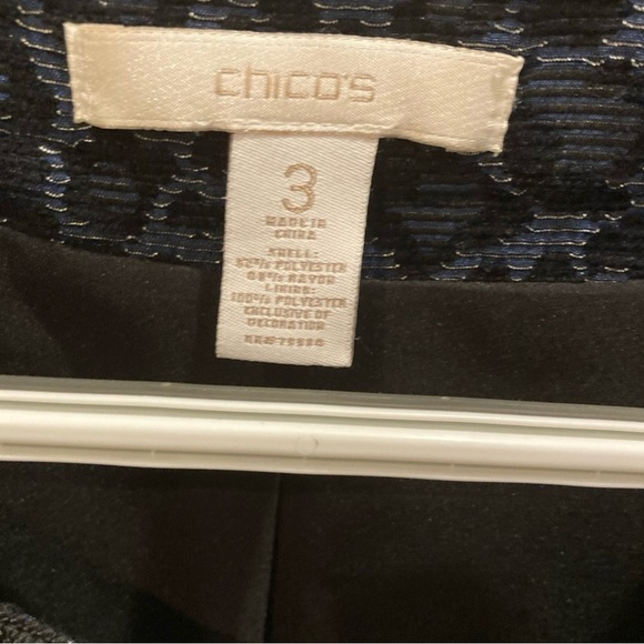 Chico’s 3 Embellished Animal Jacquard Jacket - Picture 5 of 8